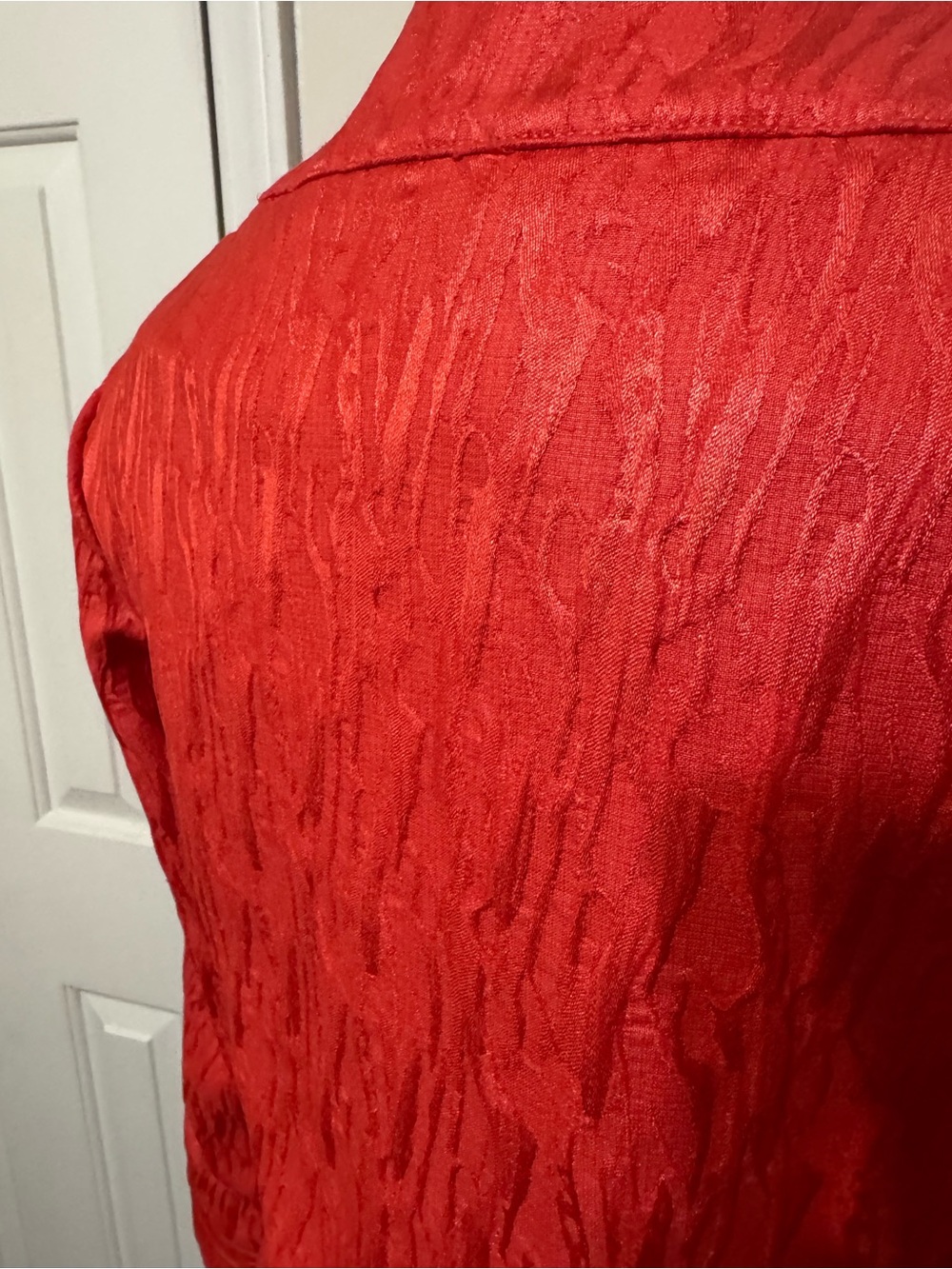 Chico's Vibrant Red/Coral Textured Button Jacket - Picture 6 of 6